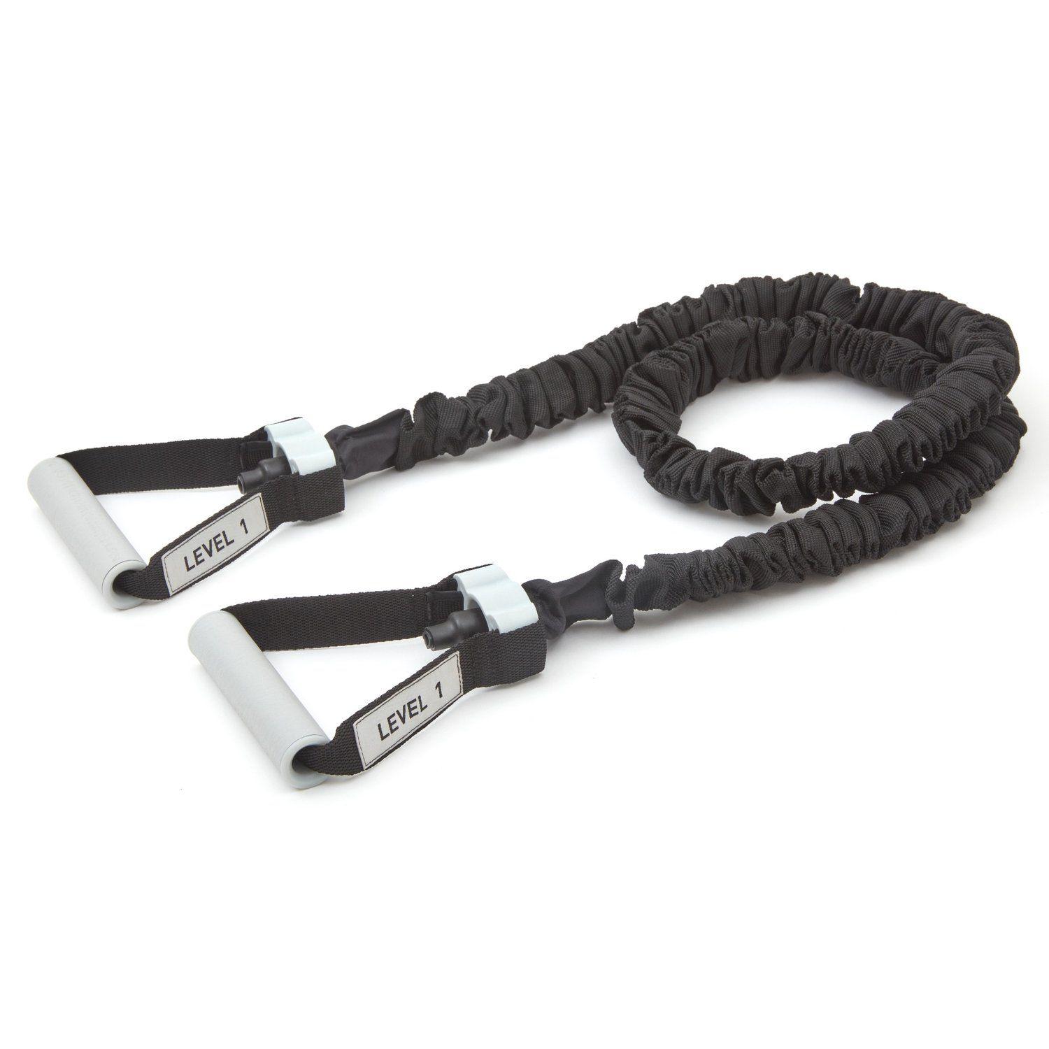 Reebok Resistance Tube Deluxe træningselastik level 1 med bløde håndtag